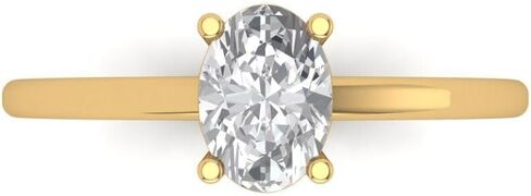 Clara Pucci 1.0 ct Oval Cut White Sapphire 14k Yellow Gold Solitaire Wedding Engagement Bridal Promise Ring in Saudi Arabia
