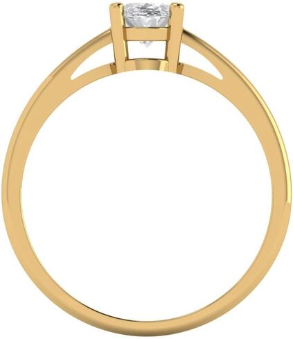 Clara Pucci 1.0 ct Oval Cut White Sapphire 14k Yellow Gold Solitaire Wedding Engagement Bridal Promise Ring in Saudi Arabia