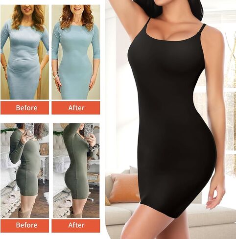 Shapewear Slips for Under Dresses, Full Slip Dress for Women Tummy Control Body Shaper Seamless Shaping Dress in Kuwait