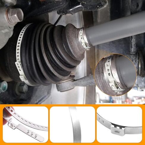 10PCS Universal CV Joint Axle Boot Clamp - Inner Tie Rod Boot Clamp,Stainless Steel Adjustable Drive Shaft Joint Kit for Car in Saudi Arabia