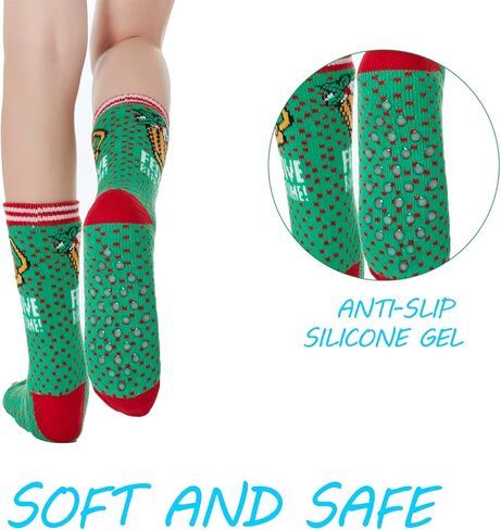 جوارب نسائية من TSANGWAI، جوارب غير قابلة للانزلاق للنساء، شتوية دافئة وناعمة ومريحة وبطانة من الصوف، جوارب منزلية، بني in Kuwait