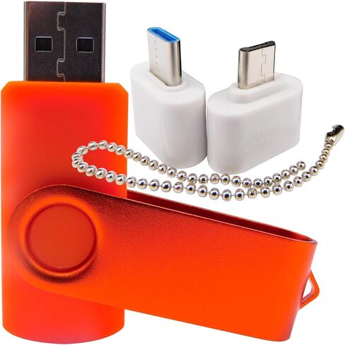 محركات أقراص فلاش USB ذات سعة صغيرة، محركات أقراص إبهامية مع 1 OTG (Micro USB) ومحول واحد من النوع C (USB-C) للهاتف المحمول (وردي 2 جيجابايت) in Kuwait