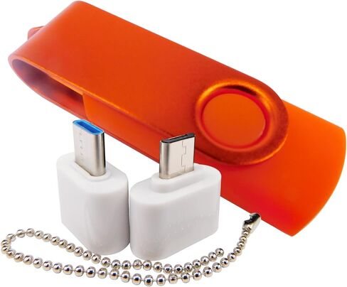 محركات أقراص فلاش USB ذات سعة صغيرة، محركات أقراص إبهامية مع 1 OTG (Micro USB) ومحول واحد من النوع C (USB-C) للهاتف المحمول (وردي 2 جيجابايت) in Kuwait