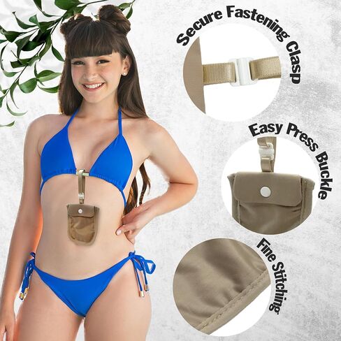 RFID Undercover Bra Wallet - Hidden Travel Pouch with Adjustable Elastic Strap for Credit Cards, Money, and Valuables - Secret Stash Pocket for All Bra Sizes (Beige) in Saudi Arabia