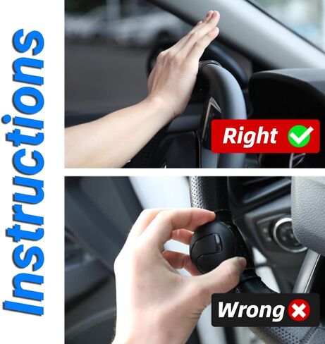 Steering Wheel Knob Spinner Universal Power Handle Ball Car Accessories Black in Saudi Arabia