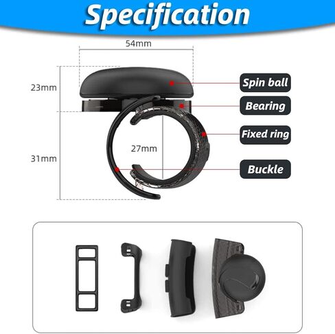 Steering Wheel Knob Spinner Universal Power Handle Ball Car Accessories Black in Saudi Arabia