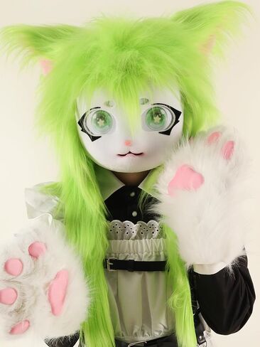 SMILETERNIT الحيوان رئيس القط Fursuit قطع قناع هالوين حفلة تنكرية تأثيري حلي الدعائم in Kuwait