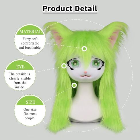 SMILETERNIT الحيوان رئيس القط Fursuit قطع قناع هالوين حفلة تنكرية تأثيري حلي الدعائم in Kuwait