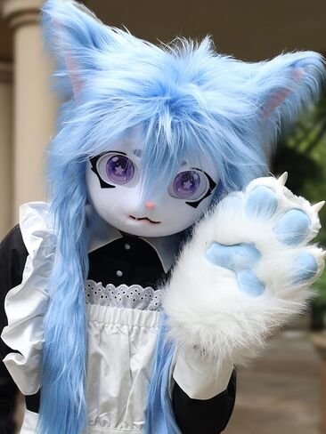 SMILETERNIT الحيوان رئيس القط Fursuit قطع قناع هالوين حفلة تنكرية تأثيري حلي الدعائم in Kuwait