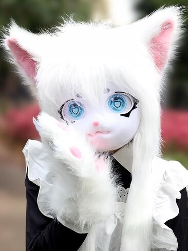 SMILETERNIT الحيوان رئيس القط Fursuit قطع قناع هالوين حفلة تنكرية تأثيري حلي الدعائم in Kuwait