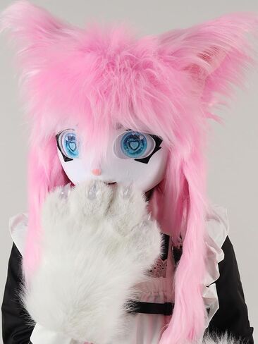 SMILETERNIT الحيوان رئيس القط Fursuit قطع قناع هالوين حفلة تنكرية تأثيري حلي الدعائم in Kuwait