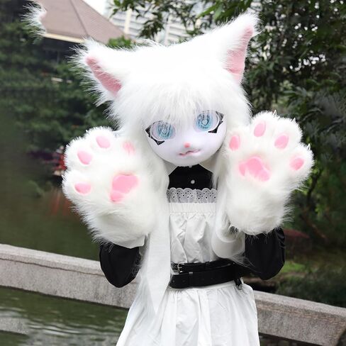 SMILETERNIT الحيوان رئيس القط Fursuit قطع قناع هالوين حفلة تنكرية تأثيري حلي الدعائم in Kuwait