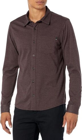 AG Adriano Goldschmied Men's Mason Classic Long Sleeve Button Up Shirt, Heather Charcoal/Blue Note in Saudi Arabia