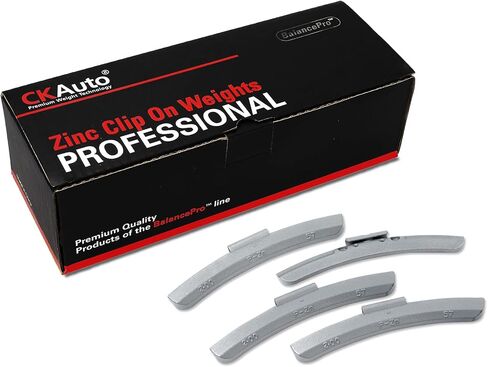 CKAuto P Style Zinc Clip on Wheel Weights 2.0oz, Coated, 25Pcs/Box Fit for Steel Wheel in Kuwait