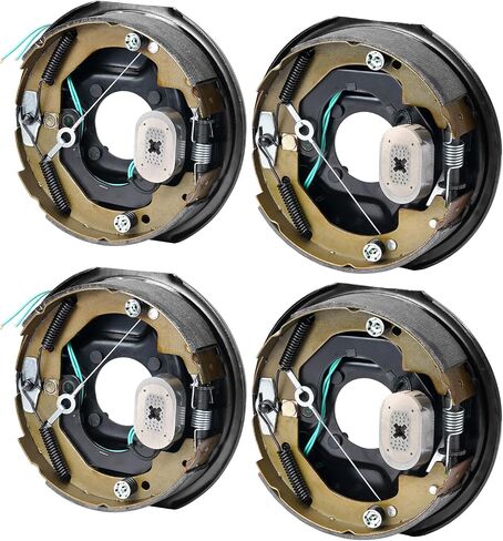 VEVOR Electric Trailer Brake Assembly, 10" x 2-1/4", 2 Pairs Self-Adjusting Electric Brakes Kit for 3500 lbs Axle, 4-Hole Mounting, Backing Plates for Brake System Part Replacement (2 Right + 2 Left) in Saudi Arabia