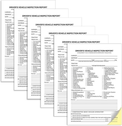 6 Pack Detailed Driver's Vehicle Inspection Report Book/Forms - 2 Part Carbonless 5.5" x 8.5" -Daily Pre Trip Inspection Reports - 50 Sets of Forms Per DVIR Book - Suitable for Drivers and Truckers in Saudi Arabia