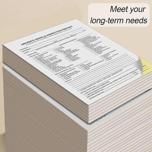 6 Pack Detailed Driver's Vehicle Inspection Report Book/Forms - 2 Part Carbonless 5.5" x 8.5" -Daily Pre Trip Inspection Reports - 50 Sets of Forms Per DVIR Book - Suitable for Drivers and Truckers in Saudi Arabia