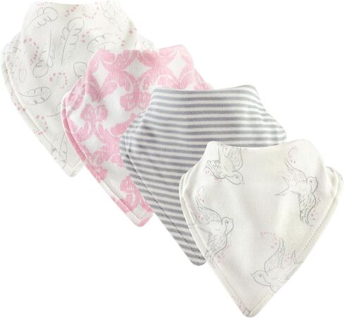 Touched by Nature Unisex Baby Organic Cotton Bandana Bibs, White, One Size in Saudi Arabia