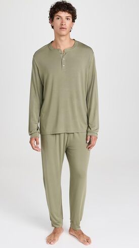 Eberjey Men's Henry Modal Long Sleeve PJ Set in Saudi Arabia