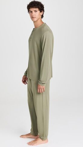 Eberjey Men's Henry Modal Long Sleeve PJ Set in Saudi Arabia
