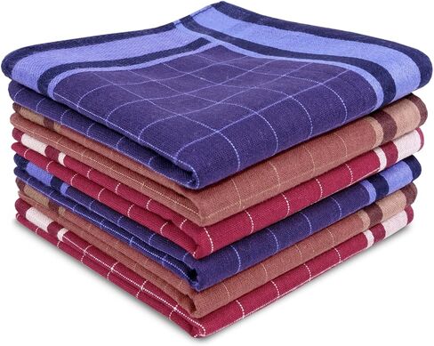 Zenssia Pure Cotton Men's Soft Handkerchiefs Assorted Color Pack of 6 Gift Set in Kuwait