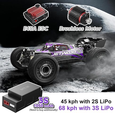 Jetwood 1/16 Fast Remote Control Car for Adults, Electric 4WD RTR Brushless RC Cars, High Speed RC Truck Gifts for Boys, Max 42 mph Offroad Buggy, JC16EP with 2 Lipo in Saudi Arabia