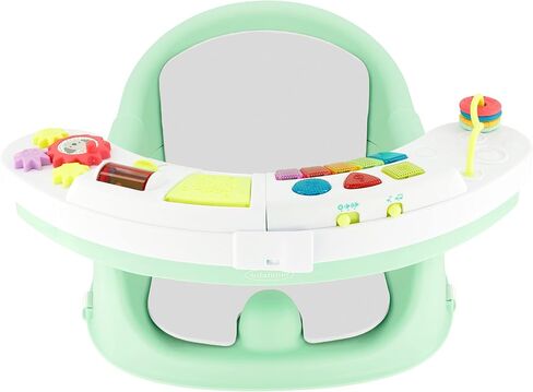 Infantino Music & Lights 3-in-1 Discovery Seat & Booster, Teal | 20 sounds & songs, Converts from infant seat to booster, Fits dining or kitchen chairs, Includes removable snack tray in Saudi Arabia