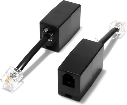 AmzDeals RJ11 to RJ9 Adapter, Female RJ11 (6P4C) Jack to Male RJ9 (4P4C) Plug, Black in Saudi Arabia