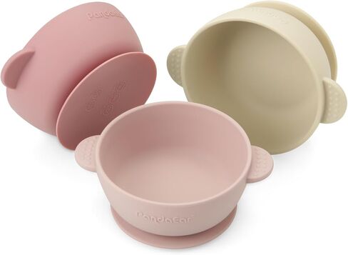 PandaEar 3 Pack Baby Bowls with Suction| Stay Put Silicone Food Bowl for Babies Kids Toddlers Infants| Food Grade Soft Safe BPA-Free Silicone (Multi-Color) in Saudi Arabia