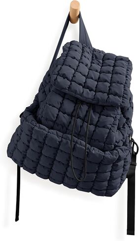 ODODOS Quilted Backpack for Women Lightweight Puffer Hiker Pack Drawstring Padding Travel Gym Bag, Avocado in Saudi Arabia