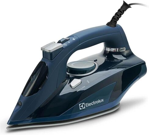 مكواة بخار الكترولوكس الاحترافية للملابس، مكواة ملابس بقوة 1700 واط مع حرارة سريعة، مكواة بخار قابلة للتعديل وقاعدة سيراميك ذاتية التنظيف - أزرق، LX1700 in Kuwait