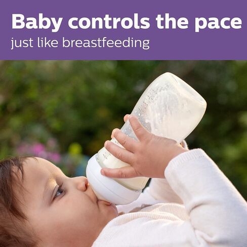 Philips Avent Natural Baby Bottles with Natural Response Nipples (Slow Flow, Flow 2), 4oz, 4-Pack, SCY900/04 in Saudi Arabia