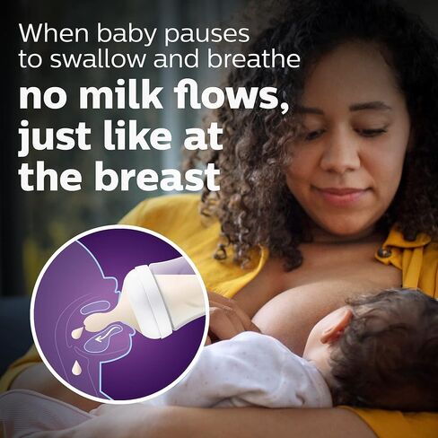 Philips Avent Natural Baby Bottles with Natural Response Nipples (Slow Flow, Flow 2), 4oz, 4-Pack, SCY900/04 in Saudi Arabia