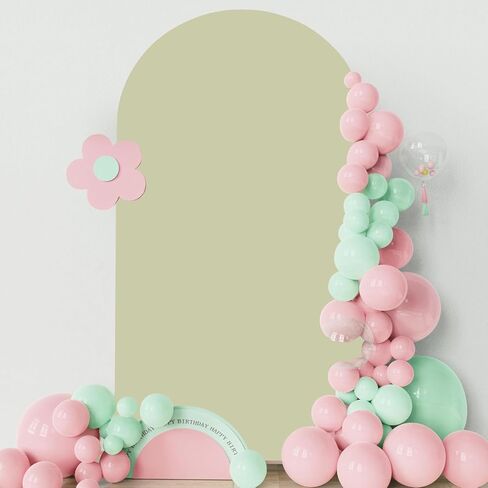 غطاء خلفية قوس الزفاف من KJEC، غطاء قوس ملائم من الألياف اللدنة بطول 5 أقدام، غطاء خلفية كيارا مستدير، أغطية حامل القوس لحفلات الزفاف، عيد الميلاد، المأدبة، حمام الطفل (5 × 2.1 قدم، وردي) in Kuwait