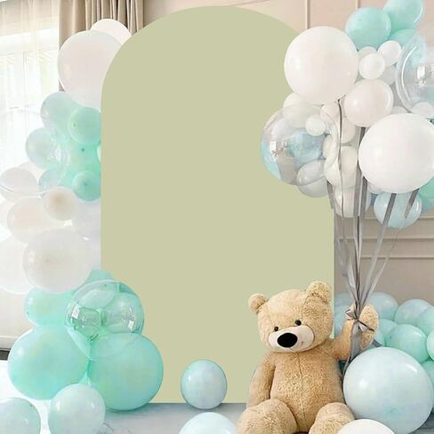 غطاء خلفية قوس الزفاف من KJEC، غطاء قوس ملائم من الألياف اللدنة بطول 5 أقدام، غطاء خلفية كيارا مستدير، أغطية حامل القوس لحفلات الزفاف، عيد الميلاد، المأدبة، حمام الطفل (5 × 2.1 قدم، وردي) in Kuwait