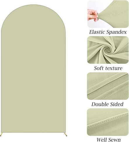 غطاء خلفية قوس الزفاف من KJEC، غطاء قوس ملائم من الألياف اللدنة بطول 5 أقدام، غطاء خلفية كيارا مستدير، أغطية حامل القوس لحفلات الزفاف، عيد الميلاد، المأدبة، حمام الطفل (5 × 2.1 قدم، وردي) in Kuwait