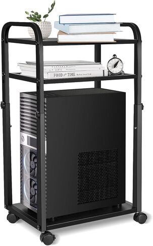 حامل برج الكمبيوتر بارتفاع قابل للتعديل، حامل كمبيوتر شخصي مع عجلات قفل، حامل برج كمبيوتر تحت المكتب لملحقات الألعاب المنزلية والمكتبية، يناسب معظم أجهزة الكمبيوتر (3 طبقات) in Kuwait