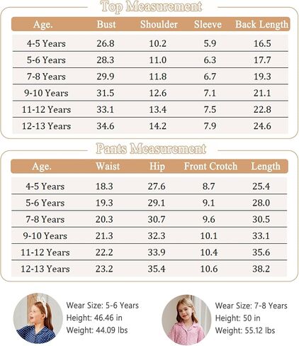 Arshiner Pajamas for Girls Short Sleeve Long Pants Outfit 2 Piece Sleepwear Button Pjs Sets in Saudi Arabia