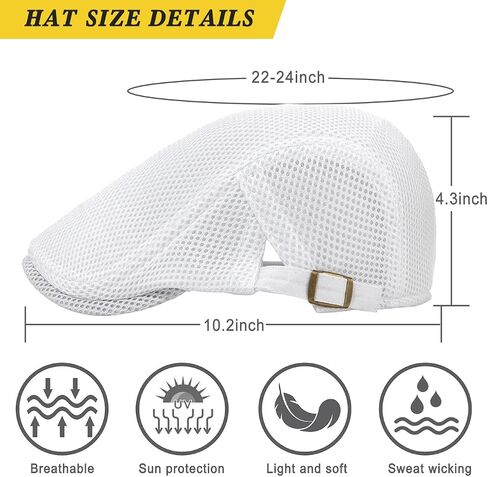 Men's Mesh Cap Breathable Summer Newsboy Hat Adjustable Beret Ivy Cap Irish Cabbie Driving Hunting Hats in Saudi Arabia