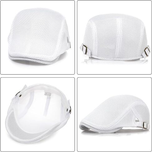 Men's Mesh Cap Breathable Summer Newsboy Hat Adjustable Beret Ivy Cap Irish Cabbie Driving Hunting Hats in Saudi Arabia