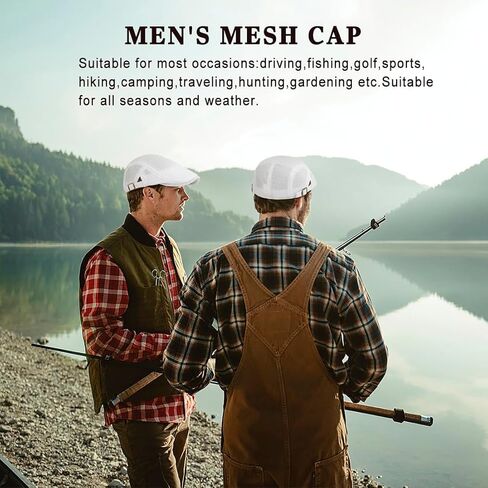 Men's Mesh Cap Breathable Summer Newsboy Hat Adjustable Beret Ivy Cap Irish Cabbie Driving Hunting Hats in Saudi Arabia