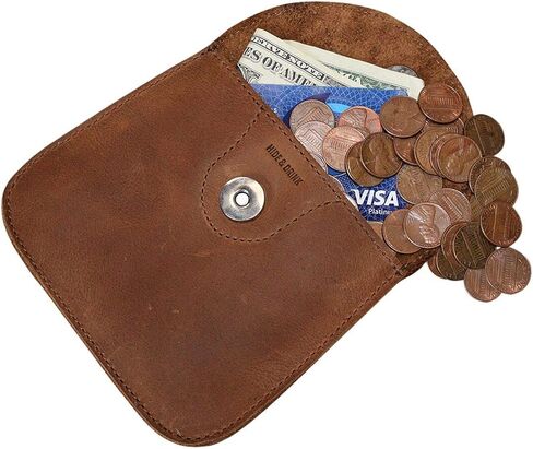 Hide & Drink, Leather Multipurpose Pouch With Lips/Bag/Case/Change Holder/Stylish/Fashion, Handmade - Single Malt Mahogany in Saudi Arabia