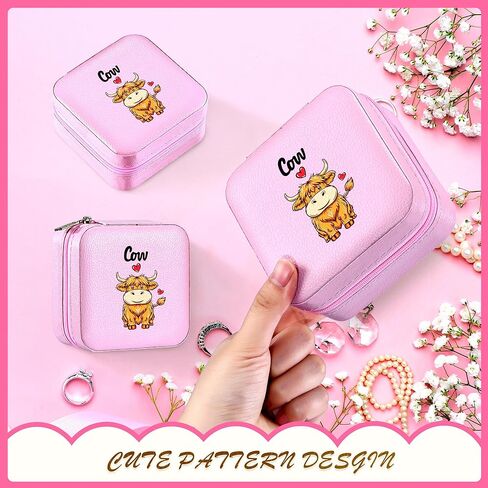 حقيبة مجوهرات السفر من BJDAMAI - صندوق مجوهرات للنساء، إكسسوارات أساسيات السفر، هدية سفر، مناسبة للخاتم والأقراط والقلائد وتخزين أحمر الشفاه! (مرآة بيضاء) in Kuwait