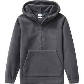 Kids Jacket with Hood Soft Polar Outerwear Coat Girls Springs Half-Zip Fleece Jackets