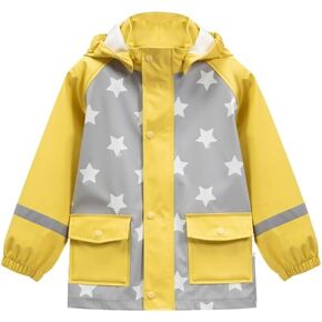 7AM Rain Jacket Kids - Unisex Kids Waterproof Coat with Removable Hood, Quick Dry & Stylish, Fun Prints | Rainwear Collection