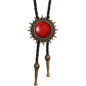 Joxevyia Bolo Tie for Men Southwestern Cowboy Bolo Ties Womens Sun Red Stone Necktie Vintage Bolo Necklace for Boys Western Gift for Him