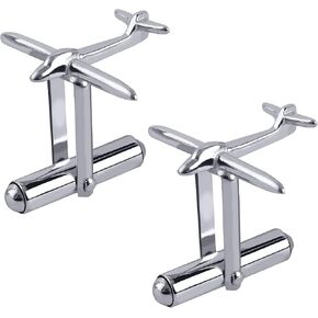 Cufflinks for Men,Men's Silver Aircraft Cufflinks for Dad Father Grand-Father, Cocktail Cufflinks, Sterling Silver Wedding Cufflinks (Set of 2)
