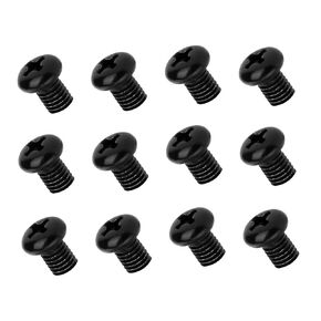 12pcs Rear License Plate Screws M5-0.8x6mm, Car Plate Screw Stainless Steel Black Zinc Plated License Plate Screws Compatible with Tesla Model 3 Y BMW 18-8