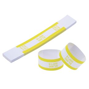 ONLYKXY 50pcs Self Sealing Cash Currency Straps Money Paper Bands Bill Wrappers Tape for Bank Supermarket Currency Organize Cash Dollar Wraps Organizer ($1000)