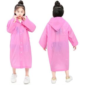 EVA Rain Ponchos للأطفال، عبوتان من معاطف المطر القابلة لإعادة الاستخدام مع أغطية وأكمام وسترة مطر خفيفة الوزن in Kuwait